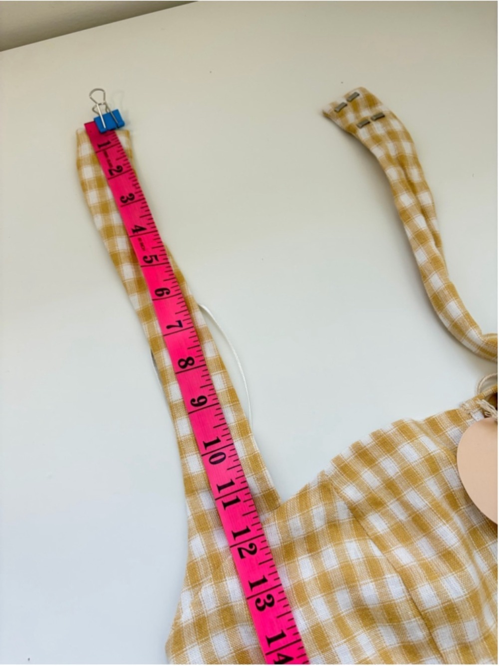 Camila Coelho Linen Blend Cottagecore Halter Gingham Dress size L - Picture 10 of 10